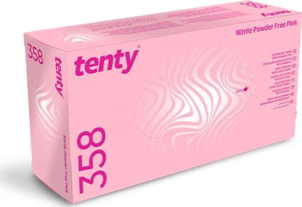 Tenty 358 Pembe Nitril Pudrasız Eldiven S Beden 100'Lü - Image 1