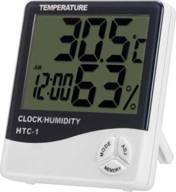Snr Htc-1 Dijital Termometre Sıcaklık Ve Nem Ölçer Masa Saati Alarm - Image 1