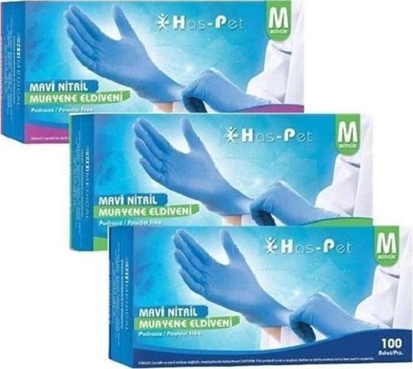 Has-Pet Haspet Pudrasız Mavi Nitril 3 X 100 ( M ) Beden - Image 1