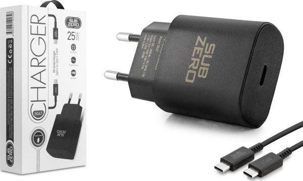Subzero SG47 25W PD Type-C to Type-C (Turbo) Siyah Şarj Aleti - Image 1