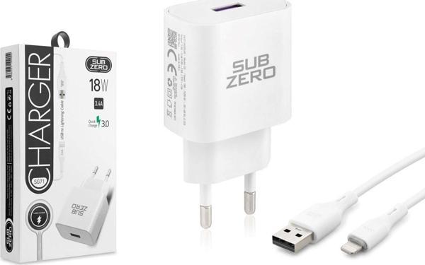 Subzero SG71 18W 3.4A Qualcomm Hızlı İphone Ev Şarj Aleti - Image 1