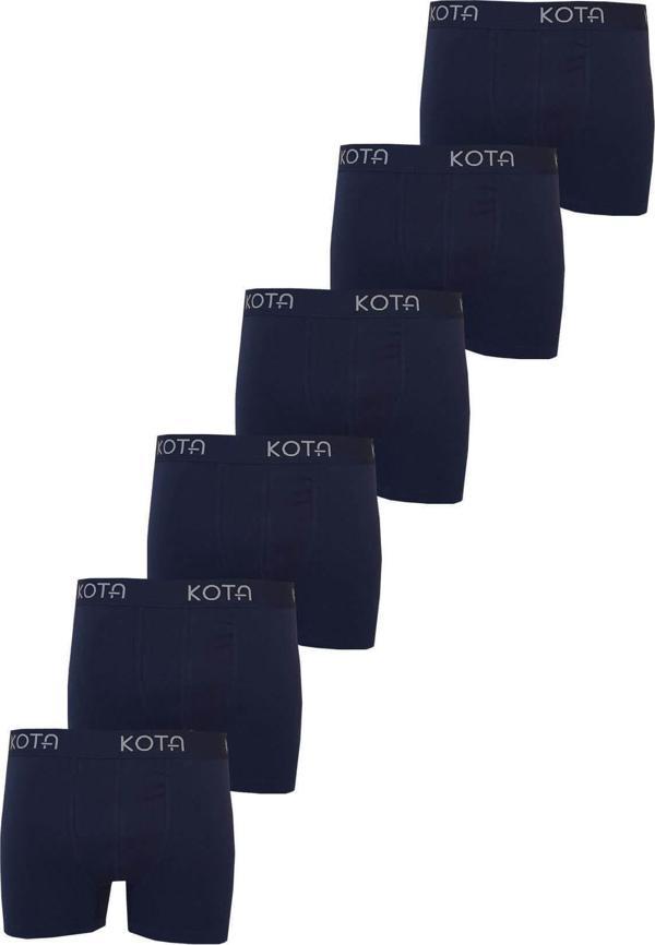 Kota 6Lı Erkek Likralı Boxer Pamuklu Esnek Rahat Renkli Paçalı - Image 1