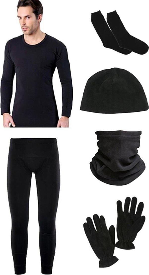 Tutku Siyah Termal Içlik Takımı Polar Bere Boyunluk Eldiven Çorap Seti - Image 1