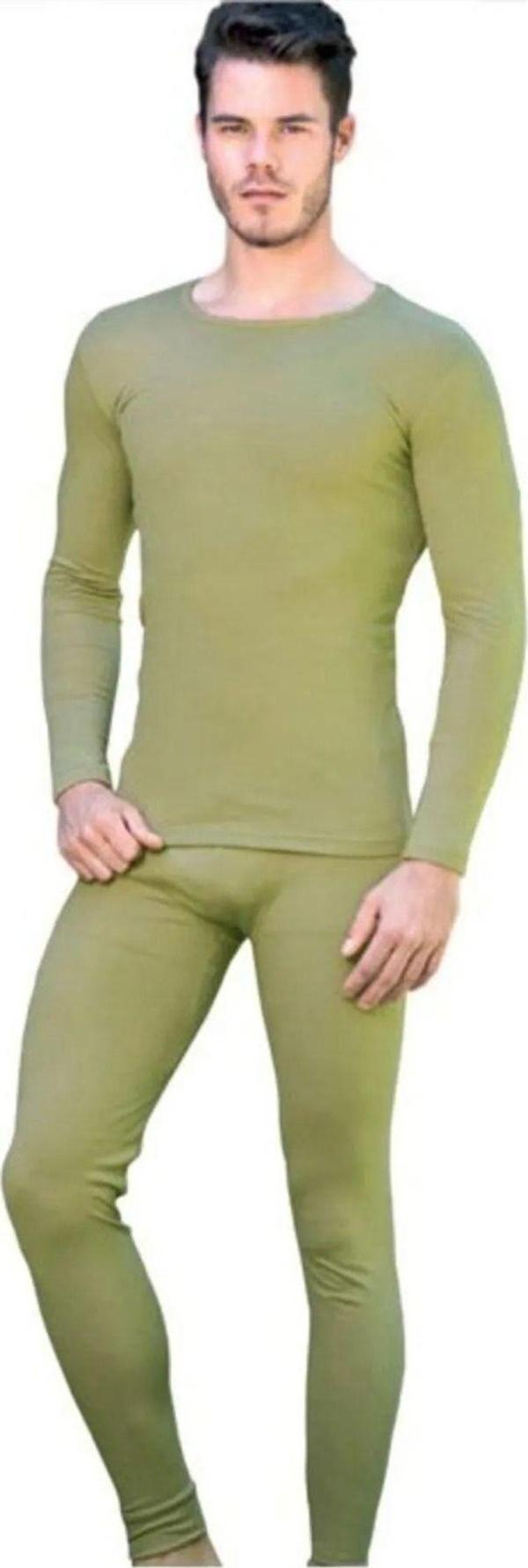 Tutku Erkek Askeri Haki Yeşil Termal İçlik Alt Üst Takım - Image 1