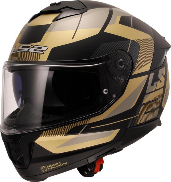 LS2 STREAM 2 ROAD MAT SİYAH-GOLD -GRİ KASK - Image 1