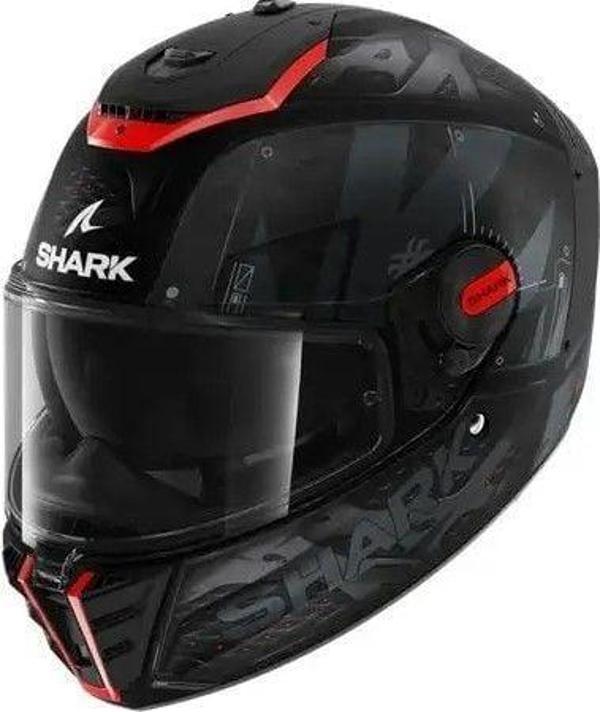 0322 SHARK SPARTAN RS STINGREY KAPALI KASK SİYAH KIRMIZI - Image 1