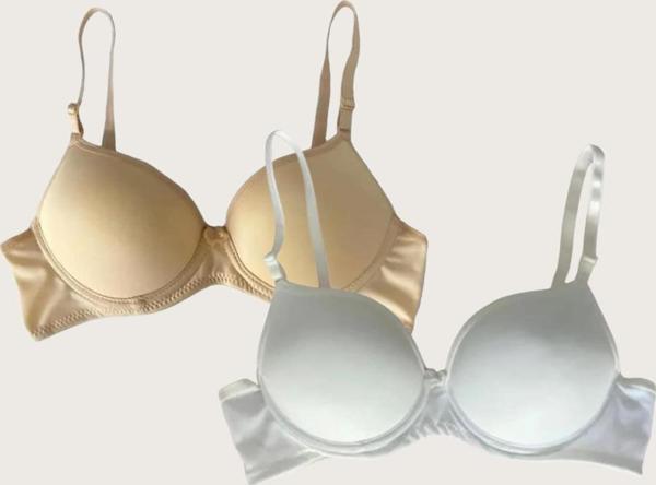 Aria's Closet Ten-Beyaz 2'li Mikro Kumaş İçi Boş Balenli Günlük Desteksiz Sütyen - Image 1