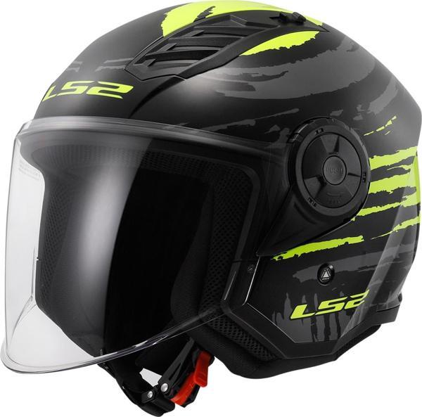 LS2 AIRFLOW 2 BRUSH SİYAH-NEON SARI YARIM KASK - Image 1
