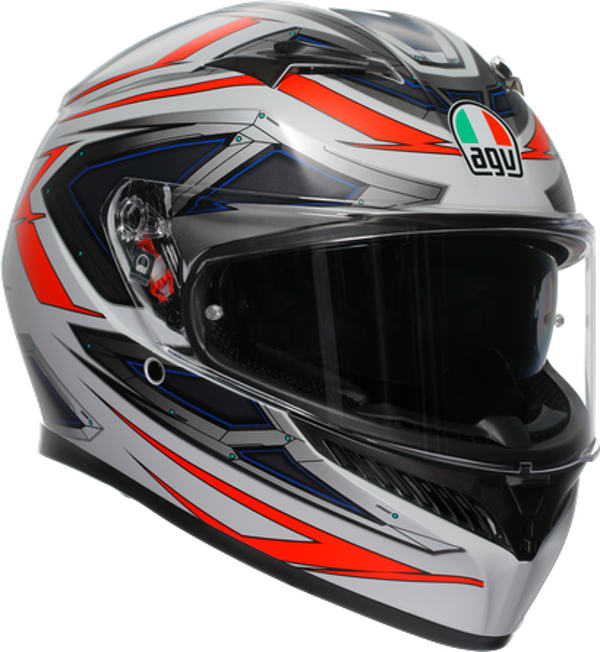 AGV KASK/K3 E2206 MPLK SPACE MATT WHITE RED FLUO CONFİGURATİON - Image 1