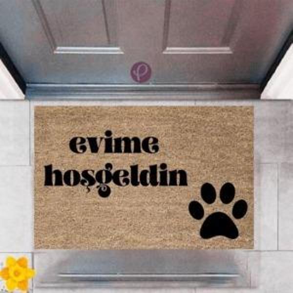 Kapı Önü Paspası Dekoratif Dijital Baskı Evime Hoşgeldin P-2426 - Image 1