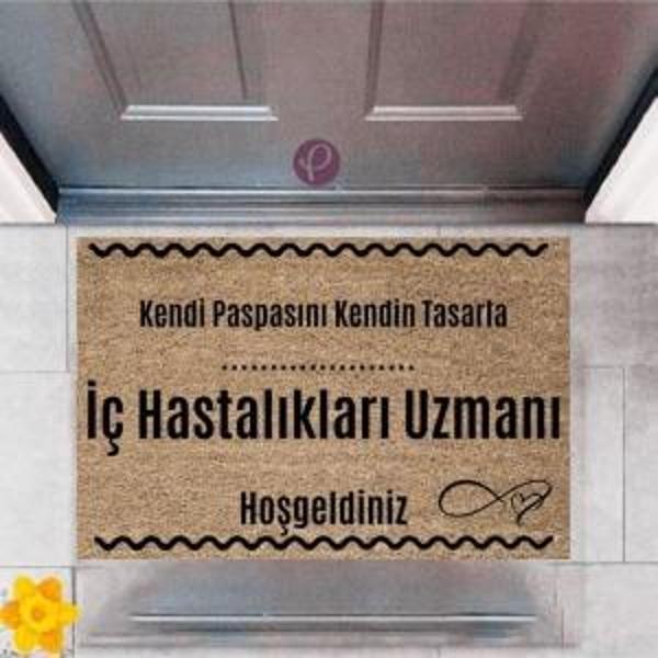 Kapı Önü Paspası Dekoratif Dijital Baskı İç Hastalıkları Uzmanı P-2519 - Image 1