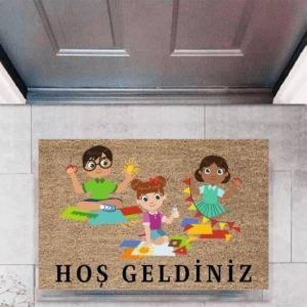 Kapı Önü Paspası Dekoratif Dijital Baskı ÇocuklarP-2719 - Image 1