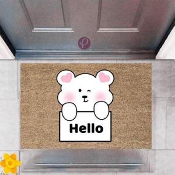 Kapı Önü Paspası Dekoratif Dijital Baskı Hello P-2509 - Image 1