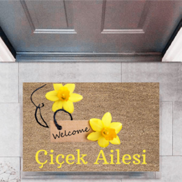Kapı Önü Paspası Dekoratif Dijital Baskı Welcome P-2462 - Image 1