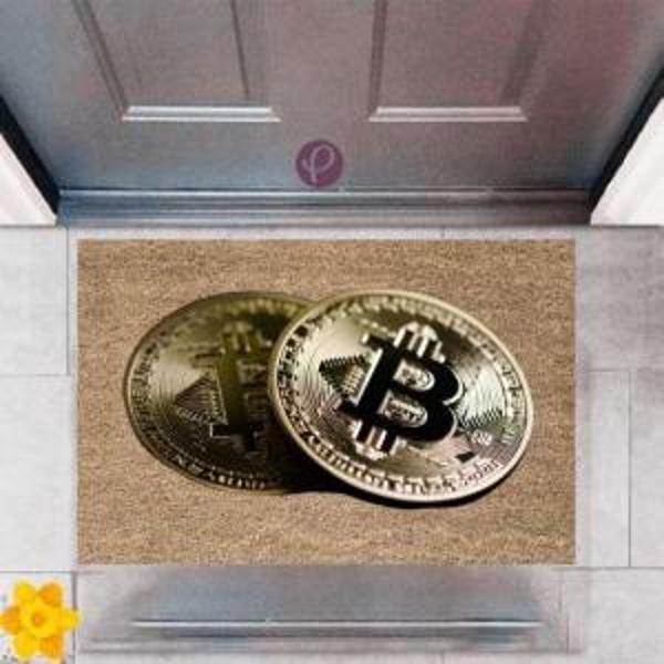 Kapı Önü Paspası Dekoratif Dijital Baskı Bitcoin P-2476 - Image 1