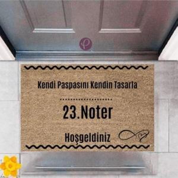 Kapı Önü Paspası Dekoratif Dijital Baskı Noter P-2551 - Image 1