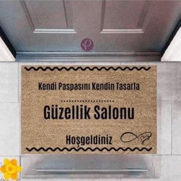 Kapı Önü Paspası Dekoratif Dijital Baskı Güzellik Salonu P-2556 - Image 1