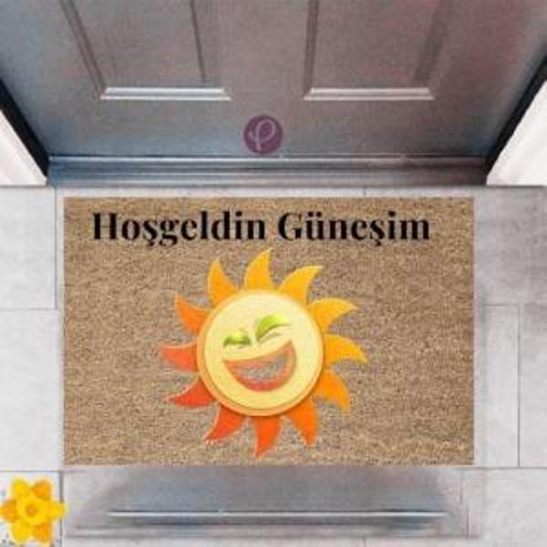 Kapı Önü Paspası Dekoratif Dijital Baskı Güneş P-2435 - Image 1