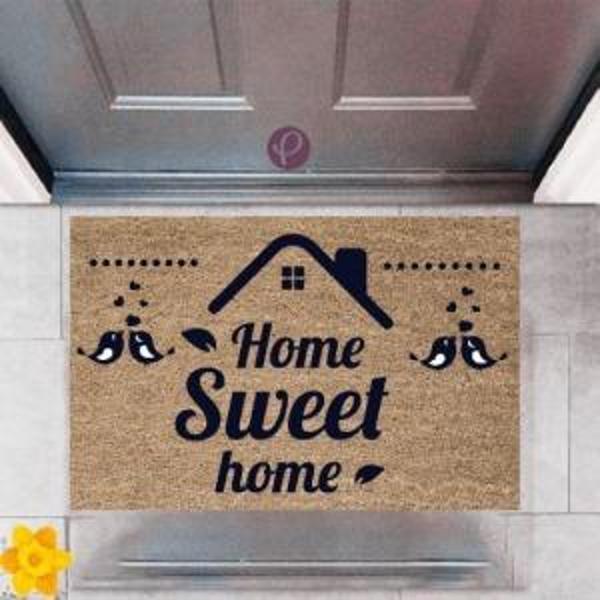 Kapı Önü Paspası Dekoratif Dijital Baskı Home Sweet Home P-2442 - Image 1