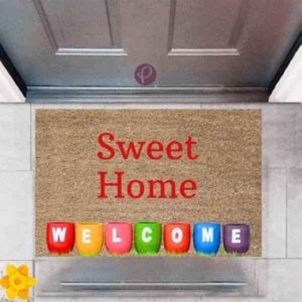 Kapı Önü Paspası Dekoratif Dijital Baskı Sweet Home P-2463 - Image 1