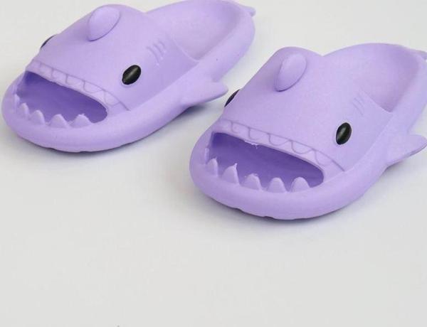   WG500 Köpekbalığı Mor Unisex Tam Ortopedik Terlik Shark Slides - Image 1