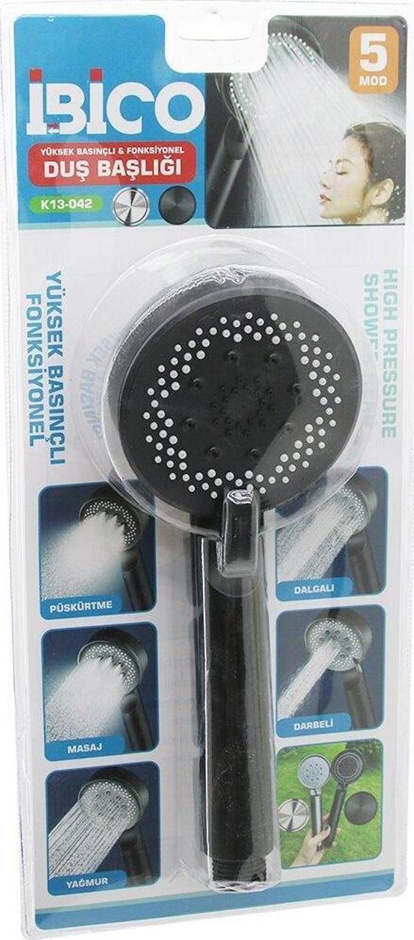 5 MOD YUVARLAK=8.7CM DUŞ BAŞLIK KADEMELİ VAKUMLU SİYAH GÖVDE - SİYAH ZEMİN - BEYAZ-SYH İĞNE SAP:14CM (5060) - Image 1