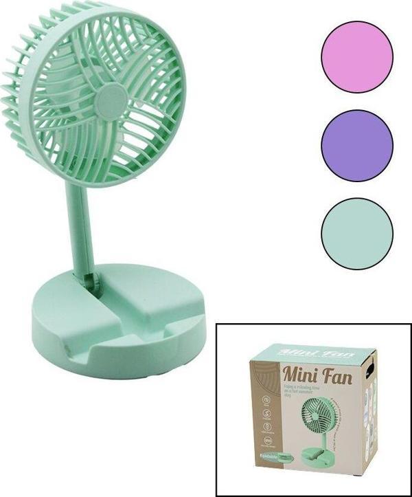 MİNİ FAN W-1630-A SDR-B07 M.ÜSTÜ VANTİLATÖR USB ŞARJLI KATLANIR FAN=12.5CM - AYAK=12.5CM 180 DERECE AYARLI TELEFONLUKLU (5060) - Image 1