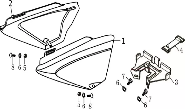 KM 70267 KUBA X-BOSS YAN KAPAK TAKIMI KIRMIZI - Image 1