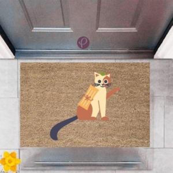 Kapı Önü Paspası Dekoratif Dijital Baskı Kedi P-2431 - Image 1