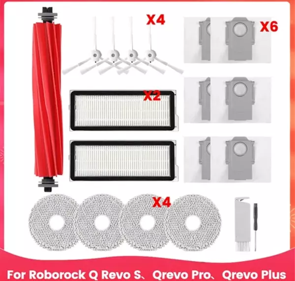 Onyx Lounge  Q Revo S, Qrevo Pro, Qrevo Plus Robot Süpürge Ana Yan Fırça Hepa Filtre Paspas Pedleri - Image 1