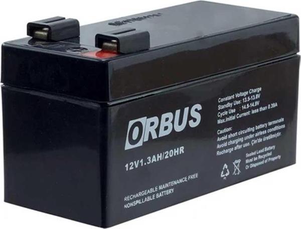 AKÜ 12 VOLT 1.3 AMPER ORBUS ORB12-1.3 (96 X 42 X 52 MM) (5060) - Image 1