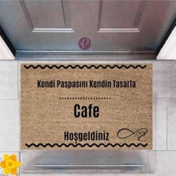 Kapı Önü Paspası Dekoratif Dijital Baskı Cafe P-2554 - Image 1