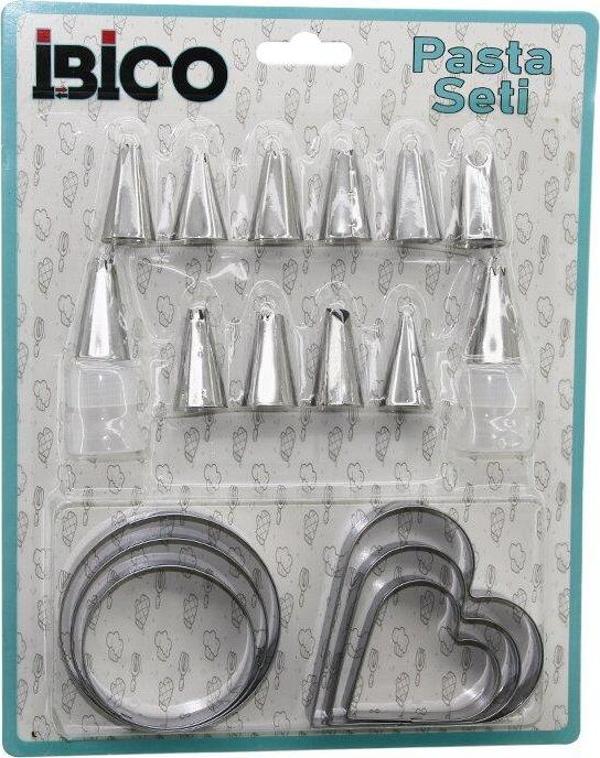 20PCS PASTA SÜSLEME UÇ SETİ= 12-METAL KURABİYE KALIP METAL=3-KALP - 3-YUVARLAK 2-UÇ TUTUCU PLS.ADAPTÖR (5060) - Image 1