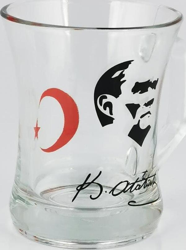 2'li Atatürk İmzalı Silüetli Kupa Bardak Takımı Seti - Image 1