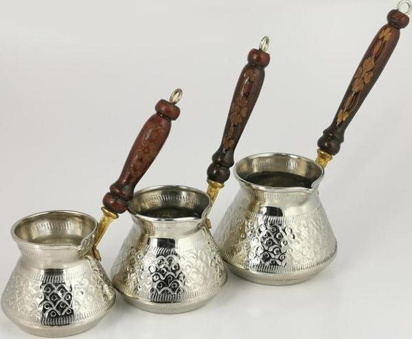 Orijinal Zımba Desen Bakır Cezve 3 lü - Image 1