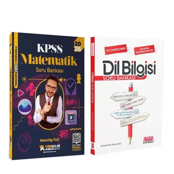 Yediiklim Yayınları 2026 KPSS Matematik Atölye ve AKM Dil Bilgisi Soru Bankası Seti 2 Kitap - Yediiklim Yayınları - Image 1