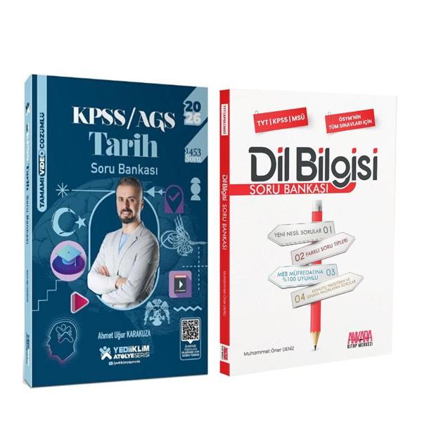 Yediiklim Yayınları 2026 KPSS Tarih Atölye ve AKM Dil Bilgisi Soru Bankası Seti 2 Kitap - Yediiklim Yayınları - Image 1