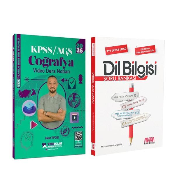 Yediiklim 2026 KPSS Coğrafya Atölye Video Ders Notları ve AKM Dil Bilgisi Soru Bankası Seti 2 Kitap - Yediiklim Yayınları - Image 1