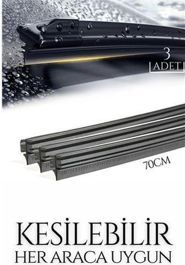 Kesilebilir 70 cm Silecek Lastiği 3'lü set - Image 1