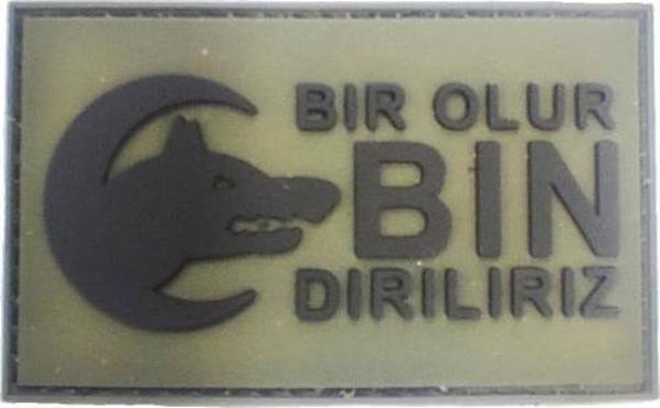 Single Sword Bir Ölür Bin Diriliriz Nakış Peç - Patch HAKİ - Image 1