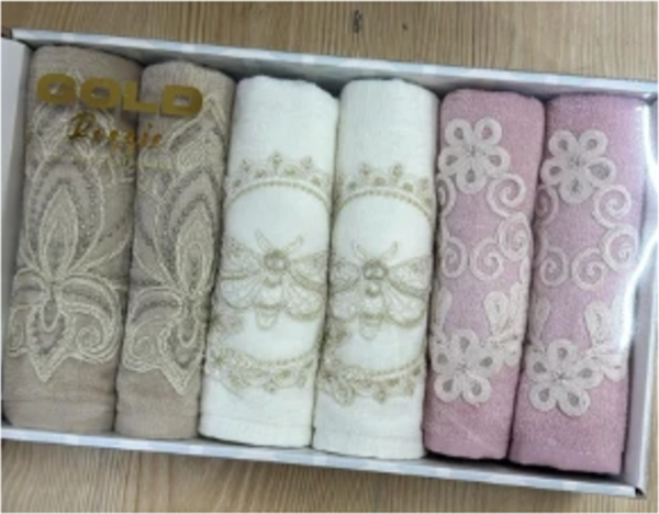 GOLD Rossie Luxe Nakışlı Havlu Seti - Image 1