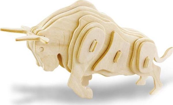 Büro Ev Ofis Çocuk Hediyesi için 3D Ahşap Boğa Motifli Yapboz Puzzle - Image 1