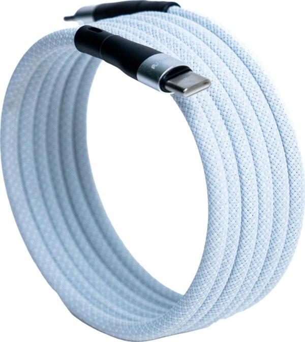 4Berry BMUC-03 Beyaz Manyetik USB-A›C Kablo – 2 m, Süper Hızlı Şarj - Image 1