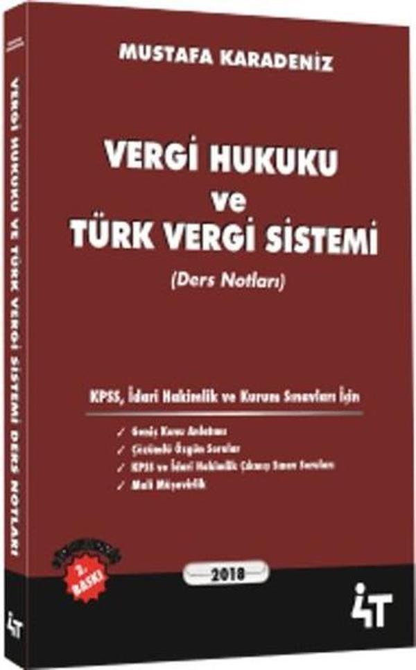Vergi Hukuku ve Türk Vergi Sistemi - Ders Notları - 4T  Yayınları - Image 1