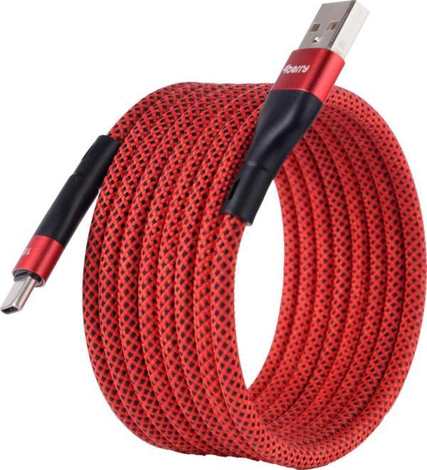 BMUC-02 Kirmizi Manyetik USB-A-C Kablo – 1.5 m, Süper Hızlı Şarj - Image 1