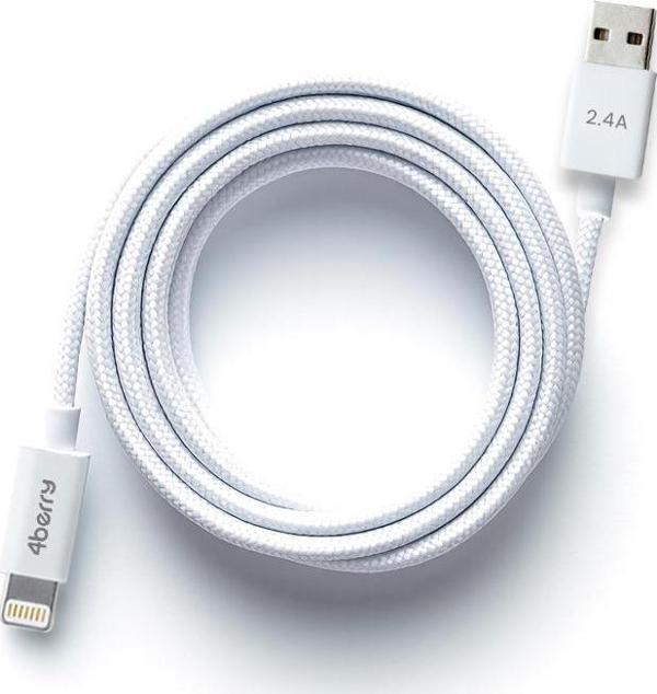 ECO AL Hızlı Şarj Kablosu 2.4A USB-A'dan Lightning'e 1.2m Beyaz - Image 1