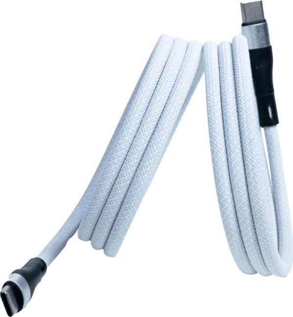 KS-CC01 Beyaz Manyetik USB-C-C Kablo – 1 m, Süper Hızlı - Image 1