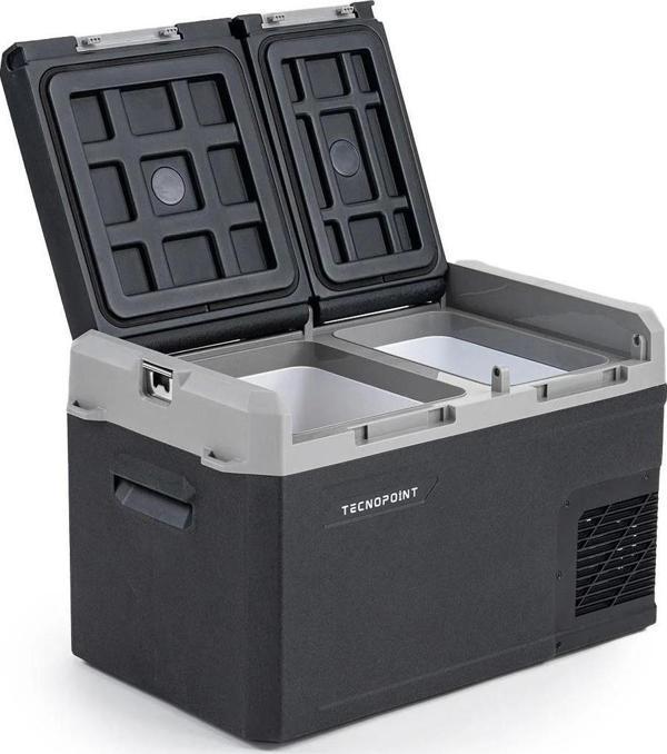 Tecnopoint Çift Kapaklı 30 Litre Taşınabilir Araç Buzdolabı 12V/24V/220V Uyumlu - Image 1