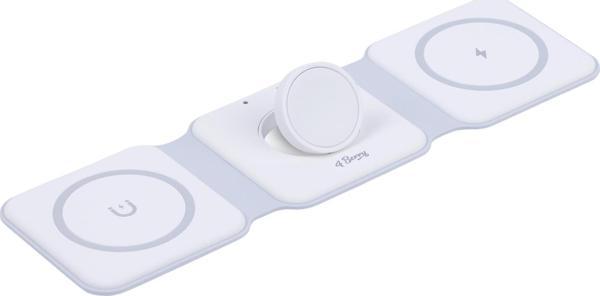 W07B Beyaz 3 in 1 Manyetik Kablosuz Şarj Standı – iPhone, AirPods, Apple Watch - Image 1