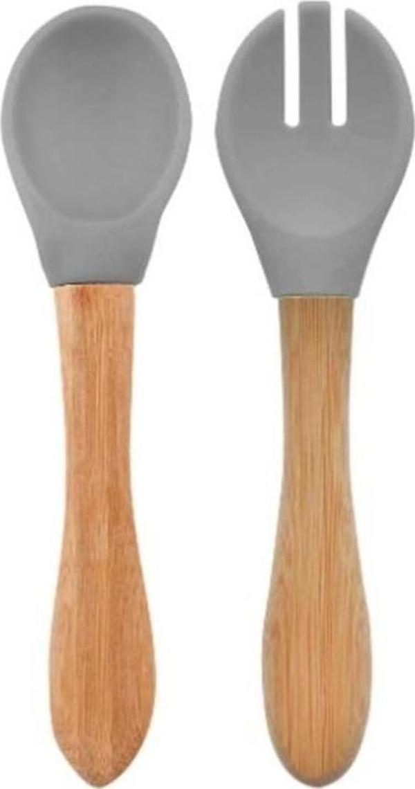 Nessiworld   Mama Kaşığı ve Çatal Seti Powder Grey - Image 1